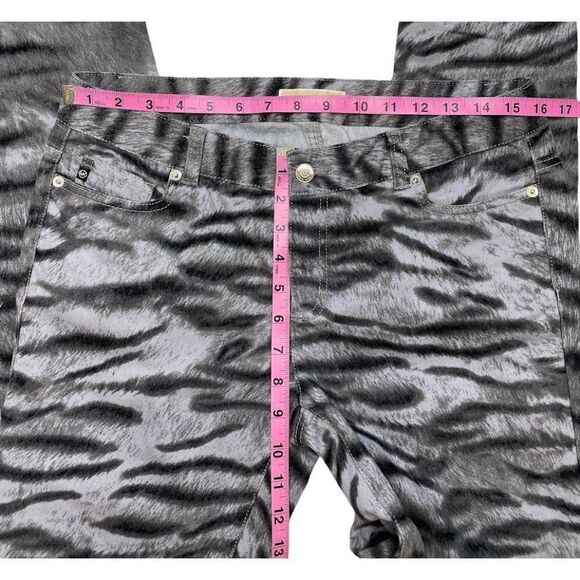Michael Kors Gray‎ Black Tiger Animal Print  Pants size 8P 8 Petite - Picture 7 of 8